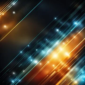 Abstract technology background with a network grid and particles connected... Stock Photos