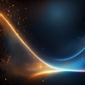Abstract technology background with a network grid and particles connected... Foto stock
