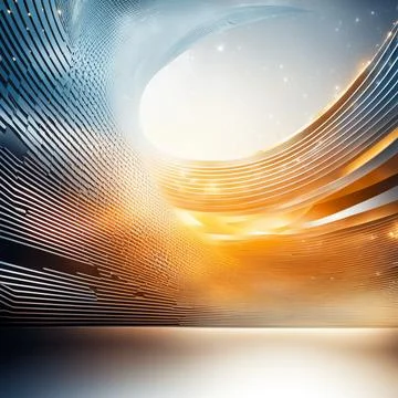Abstract technology background with a network grid and particles connected... Foto stock