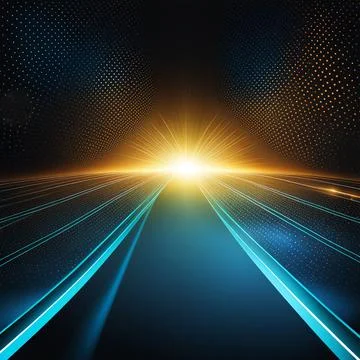Abstract technology background with a network grid and particles connected... Foto stock