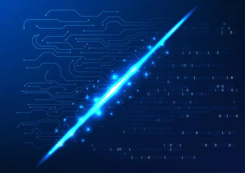 Abstract technology background. Number codes linked to technology circuits .. Stock Illustration