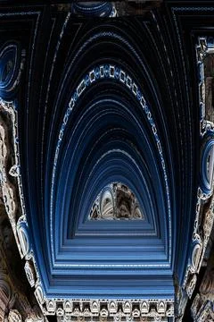 Abstract technology background - Opened portal. Computer-generated image. Fra Stock Illustration