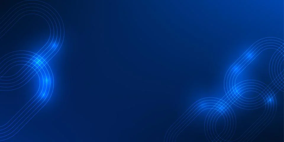 Abstract Technology Background, Overlapping Circular Lines, Digital Network.. 스톡 일러스트