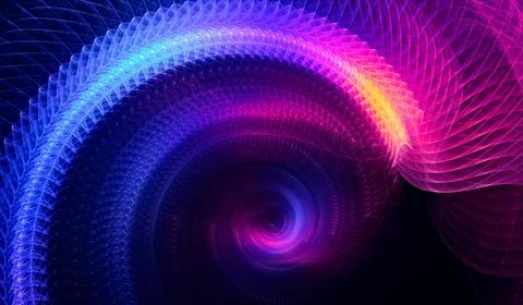 Abstract technology background - part of neon glowing spiral Stock Illustration