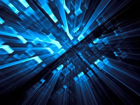 Abstract  technology background with perspective - digitally gen Stock Illustration