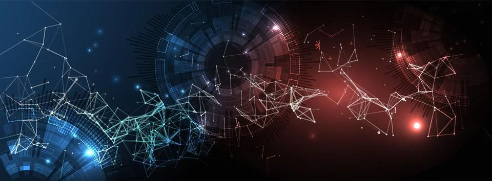 Abstract technology background with plexus effect. Vector illustration. Illustrazione stock