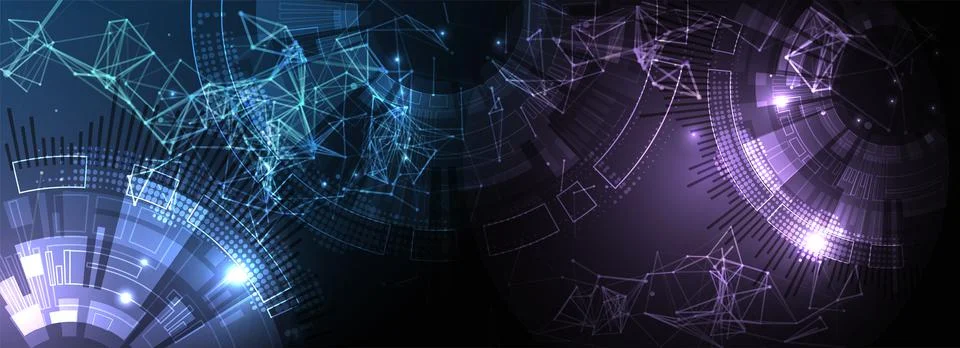 Abstract technology background with plexus effect. Vector illustration. 스톡 일러스트