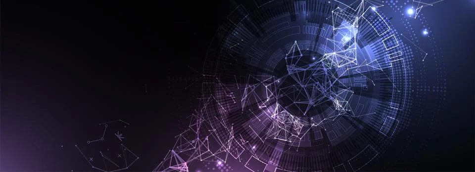 Abstract technology background with plexus effect. Vector illustration. Illustrazione stock