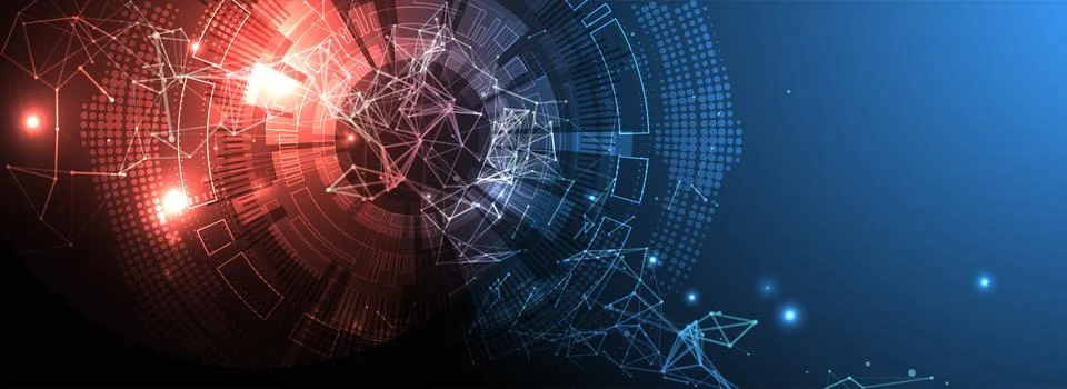 Abstract technology background with plexus effect. Vector illustration. Illustrazione stock