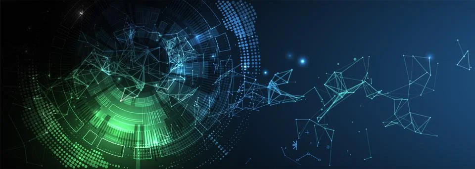 Abstract technology background with plexus effect. Vector illustration. 스톡 일러스트