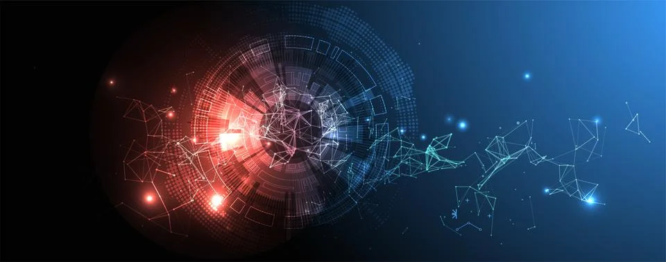 Abstract technology background with plexus effect. Vector illustration. Stock Illustration