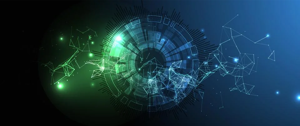 Abstract technology background with plexus effect. Vector illustration. Stock Illustration