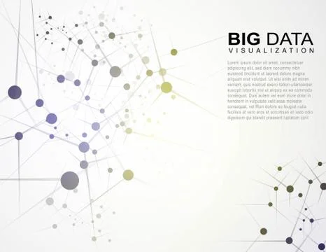 Abstract technology background. Polygonal space. Big data visualization Illustrazione stock