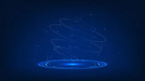 Abstract technology background processing circular dot patterns, representi.. Stock Illustration