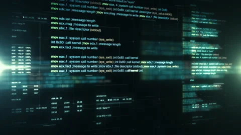 Abstract technology background with program code motion. Видео 132013784