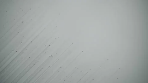 An abstract technology background with pulsating lines and dots against a white Stock Footage 218351540