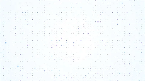 Abstract technology background of purple and blue dots motion on white. Stockbeeldmateriaal 339805855
