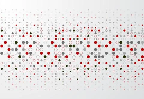 Abstract technology background with red and gray circle border pattern Stock Illustration