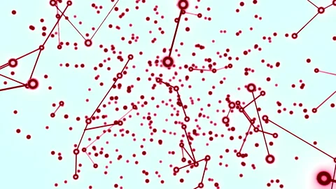Abstract technology background with red animated lines and dots. Design Stock Footage 266960821