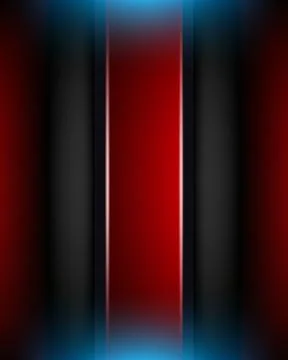 Abstract technology background with red vertical stripes and neon blue glow.. 스톡 일러스트