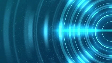 Abstract technology background with rotating circles and light streak Stock Footage 327570311