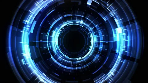 Abstract technology background with round interface element. 動画素材 136491470