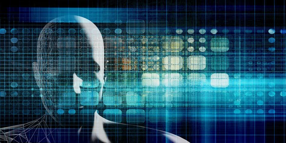 Abstract Technology Background Showcasing Deep Learning Architectures Stock Photos