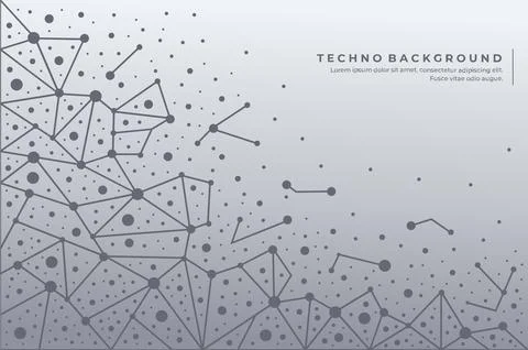 Abstract technology background. Silver atom background. Modern simple design. Illustrazione stock