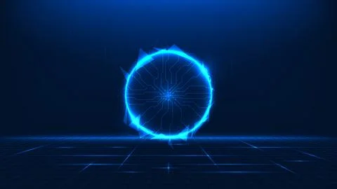 Abstract technology background sphere with internal digital circuit pattern.. Stock Illustration