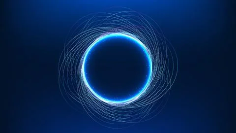 Abstract technology background spherical object surrounded by data particle.. 스톡 일러스트