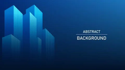 Abstract Technology Background of Square Shapes Forming City Buildings, Sma.. 스톡 일러스트