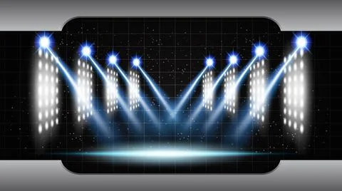 Abstract technology background stadium stage hall with scenic lights of round Stock Illustration
