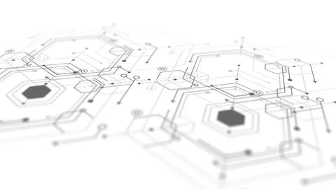 Abstract technology background. Technical drawing . Geometric lines Stock Photos