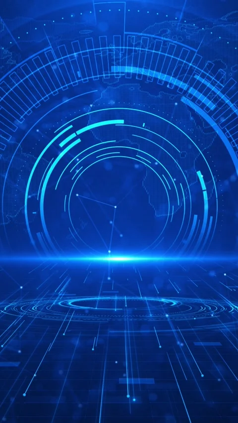 Abstract technology background. Technology circle representing data processing Stock Footage 314199566