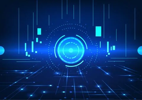 Abstract technology background The technology circle is aligned with the co.. Stockillustratie