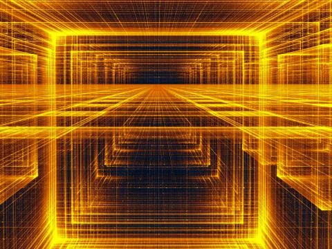 Abstract technology background - tunnel or portal - digitally ge Stock Illustration