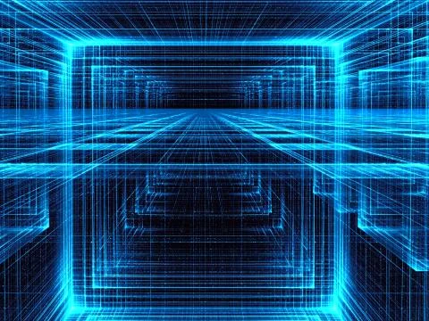 Abstract technology background - tunnel or portal - digitally generated image Stock Illustration