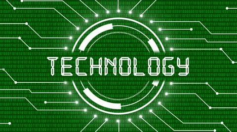 Abstract technology background with various graphic elements on background Illustrazione stock