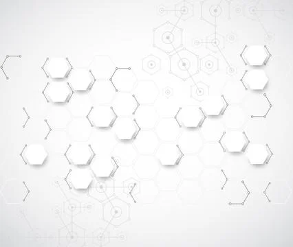 Abstract technology background with various technological elements. Stock Illustration