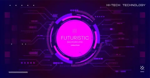 Abstract technology background with various technological elements. Hi Tech.. Stock Illustration