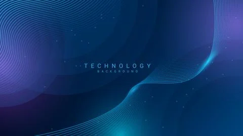 Abstract technology background with wave shapes Illustrazione stock