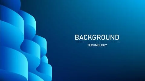 Abstract Technology Background with Wave Shapes, Modern Digital Flow Design.. Stock Illustration