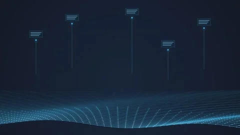 Abstract technology background with waving blue grid moving on dark backgro.. Stock Footage 341096288