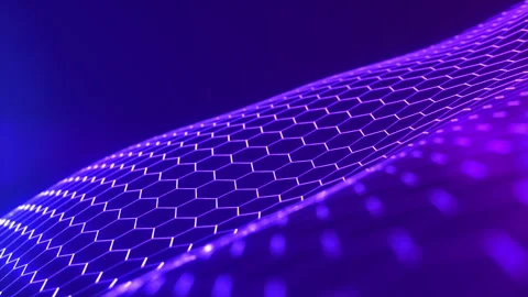 Abstract technology background of waving hexagons surface concept. 스톡 동영상 268892171