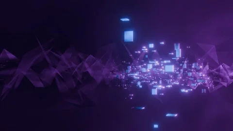 Abstract technology background, Wavy Background: Pulsating Purple Geometry Stock Footage 305411247