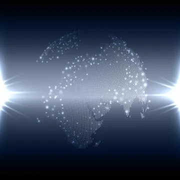 Abstract technology background with world globe, dark design vector illustration 스톡 일러스트