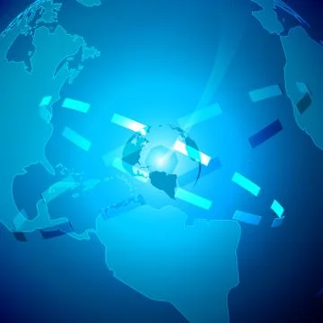 Abstract Technology Background with World Stock Illustration