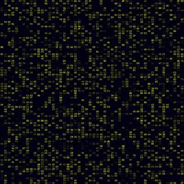 Abstract Technology Background. Yellow sparse hexademical pairs background... Illustrazione stock