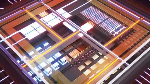 Abstract technology background,computing power sci-fi concept,Nanotechnolog.. Stock Illustration