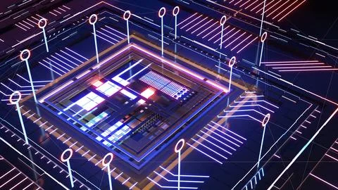 Abstract technology background,data transmission sci-fi concept,Nanotechnolog Stock Illustration